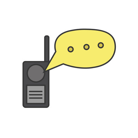 Radio with message bubble. Vector illustrationのイラスト素材