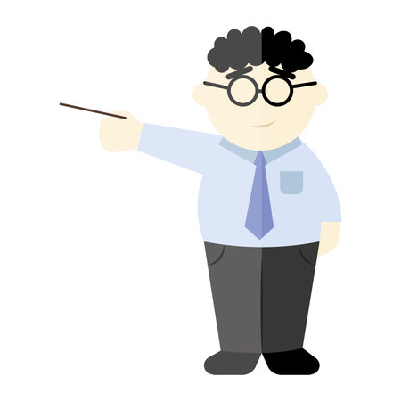 Isolated teacher white professions occupation cartoon illustrationのイラスト素材