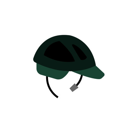 Green sports helmet icon. Vector illustrationのイラスト素材
