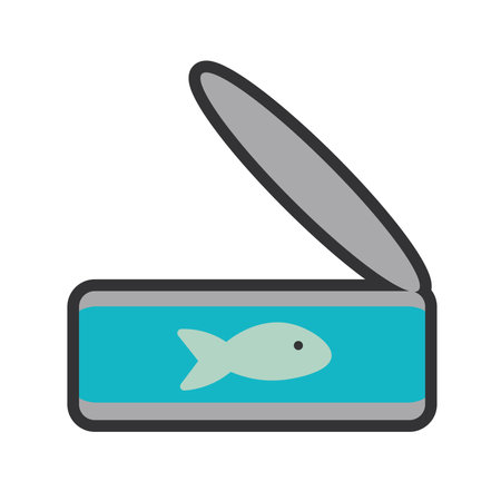 Canned fish food icon. Vector illustrationのイラスト素材