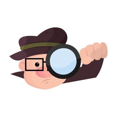 Detective boy cartoon. Vector illustrationのイラスト素材