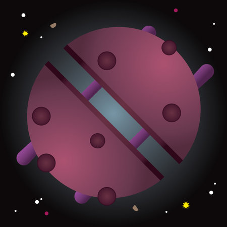 Mechanical alien sphere. Vector illustrationのイラスト素材