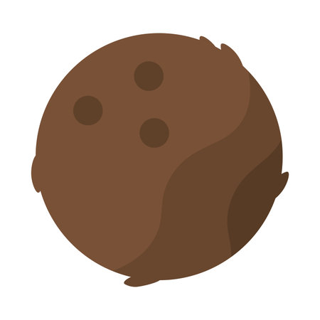 Brown coconut flat icon. Vector illustrationのイラスト素材