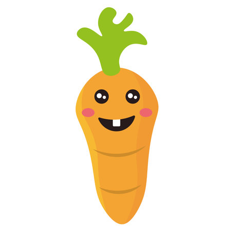 Cute carrot cartoon icon. Vector illustrationのイラスト素材
