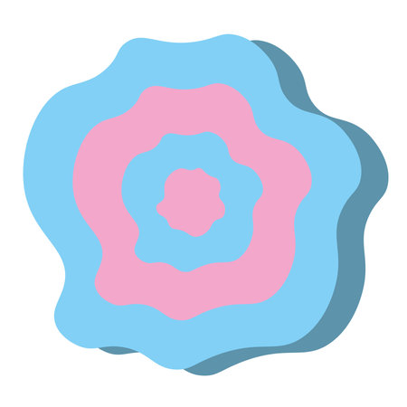 Minimal blue flower with shadow. Vector illustrationのイラスト素材