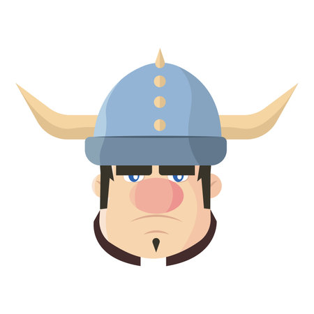 Horned helmet viking face. Vector illustrationのイラスト素材