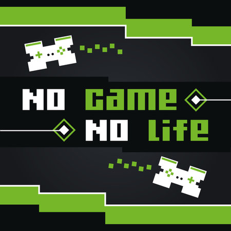No game no life text. Vector illustrationのイラスト素材