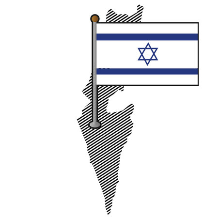 Israel map with flag. Vector illustrationのイラスト素材
