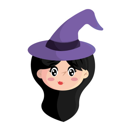 Isolated cute avatar of a witch costume character Vector illustrationのイラスト素材