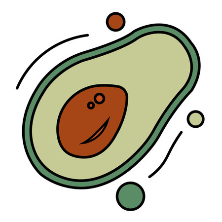 Isolated slice of an avocado icon Vector illustration