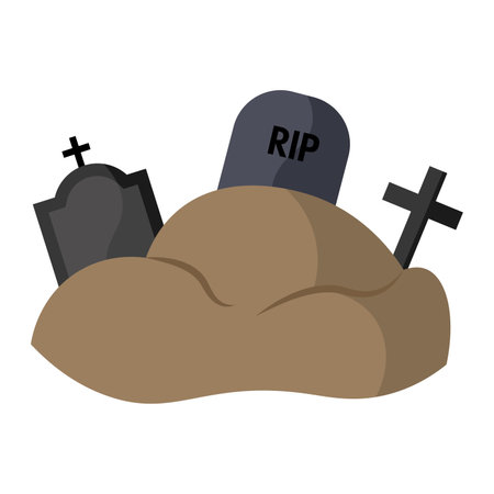 Isolated colored halloween graveyard icon Vector illustrationのイラスト素材