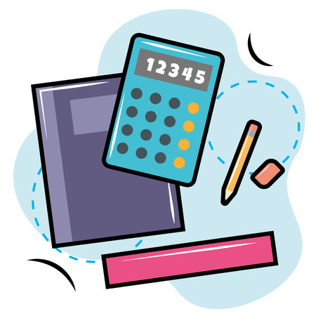 School math supplies. Vector illustrationのイラスト素材