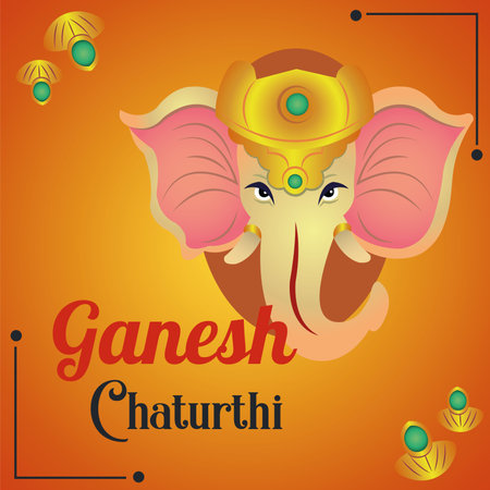 Ganesh Chaturthi festival art. Vector illustrationのイラスト素材