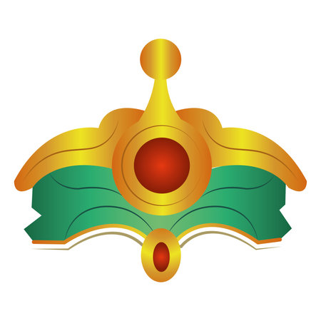 Golden hindu crown design. Vector illustrationのイラスト素材