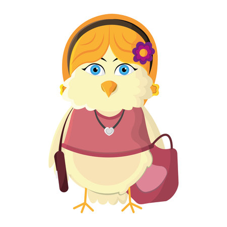 Fashionable girl bird style. Vector illustrationのイラスト素材