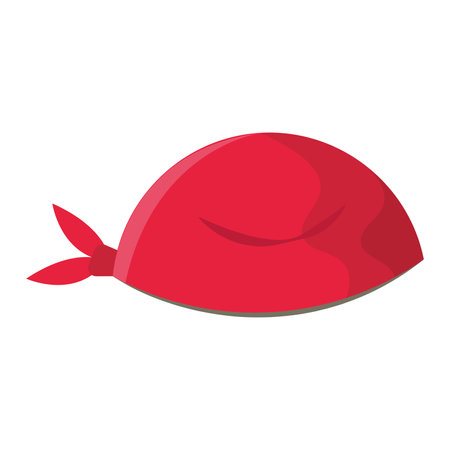 Classic Red Bandana Cap Accessory. Vector illustrationのイラスト素材