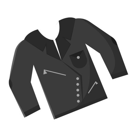 Black leather jacket cartoon style. Vector illustrationのイラスト素材