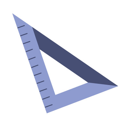 Blue triangular ruler icon. Vector illustrationのイラスト素材