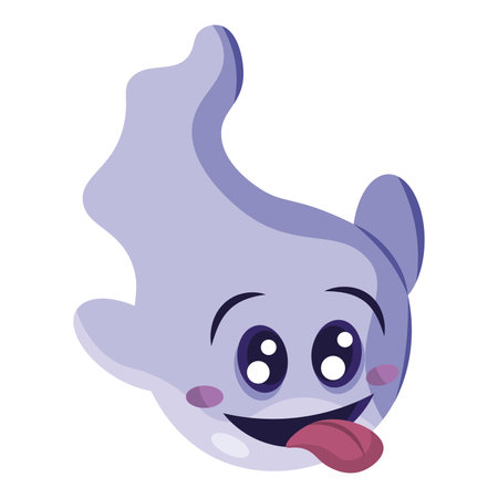 Cute happy halloween ghost character Vector illustrationのイラスト素材