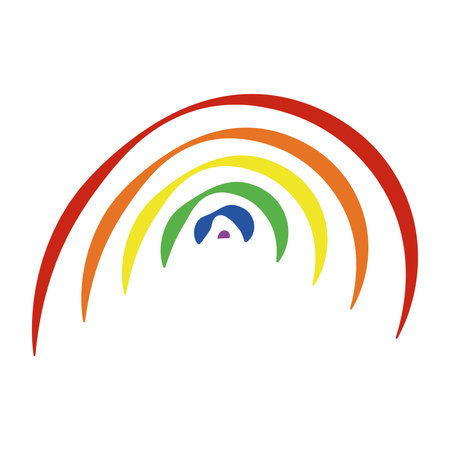Colored rainbow hand draw sketch icon Vector illustrationのイラスト素材