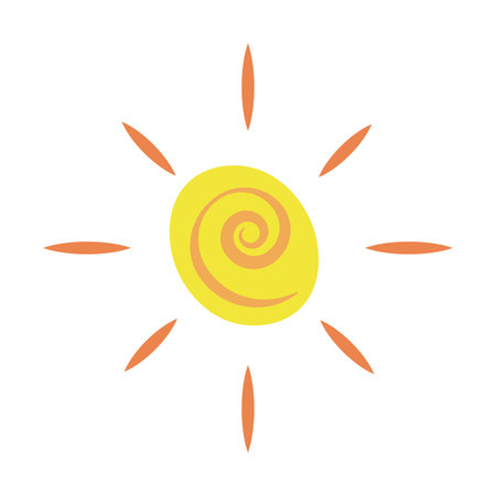Hand draw sun icon Vector illustrationのイラスト素材