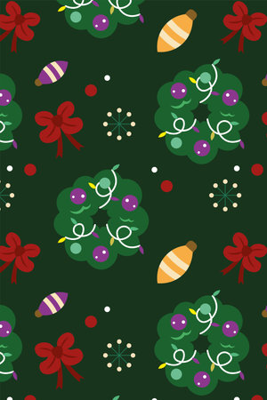Christmas pattern background Wrapping paper Vector illustration