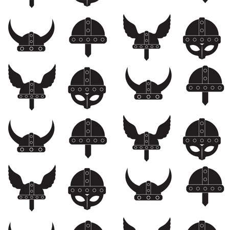 Medieval helmets pattern bakcground Vector illustrationのイラスト素材