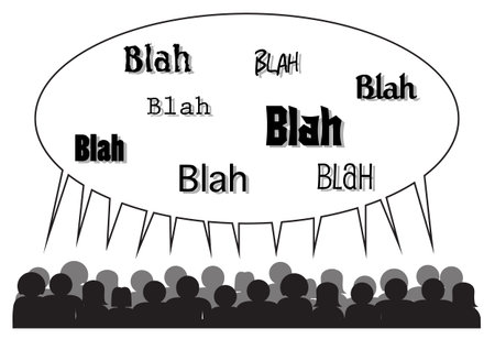 A crowd speech bubble with many people silhouettes on a white background