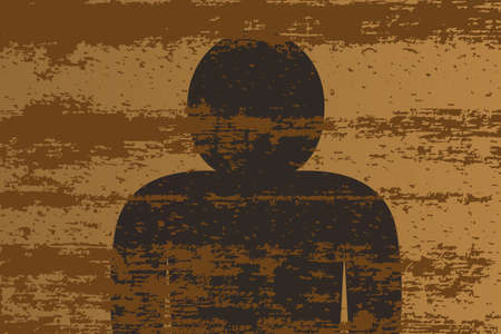 A figure inside a wood designのイラスト素材