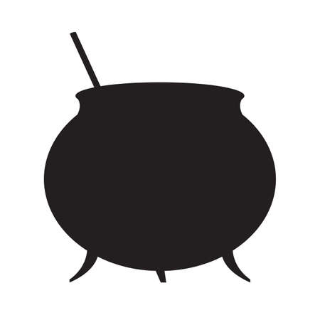 A witch s cauldron silhouette isolated on a white backgroundのイラスト素材