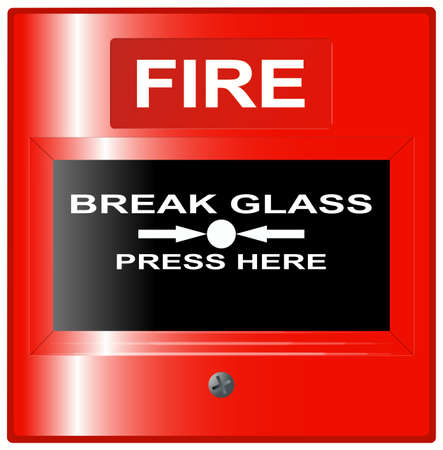 Fire Emergency Break Glass Buttonのイラスト素材