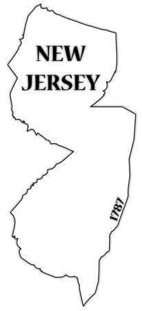 New Jersey State and Dateのイラスト素材
