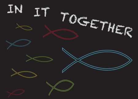 Christian fish design with a caption