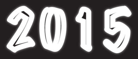 A glowing 2015 design on a black backgroundのイラスト素材