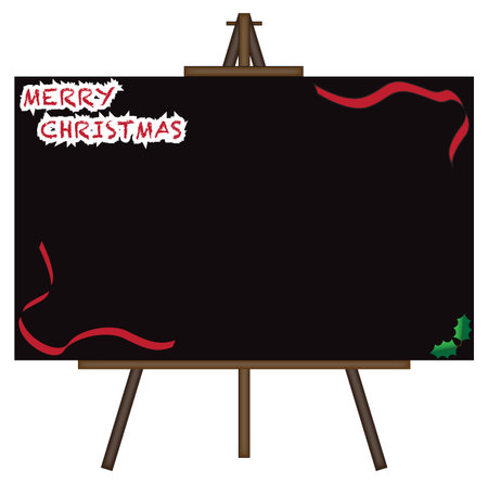 Christmas blackboard on easel isolated on a white backgroundのイラスト素材