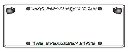 A Washington license plate isolated on a white backgroundのイラスト素材