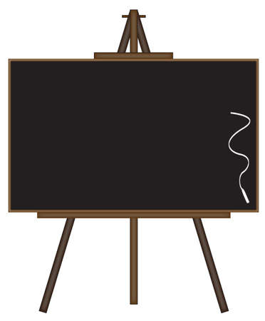 Blackboard on easel isolated  on a white backgroundのイラスト素材