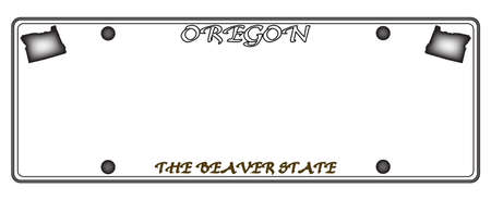 An Oregon license plate isolated on a white backgroundのイラスト素材
