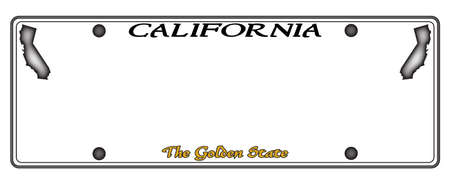A California license plate isolated on a white backgroundのイラスト素材