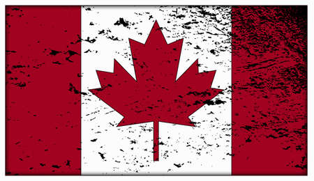 A Canadian flag grunge design isolated on a white backgroundのイラスト素材