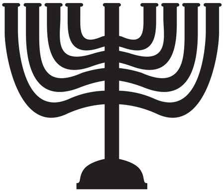 A Menorah silhouette isolated on a white backgroundのイラスト素材