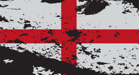 A grunged England flag design on black backgroundのイラスト素材