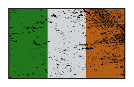 A grunged Ireland flag design on a white backgroundのイラスト素材