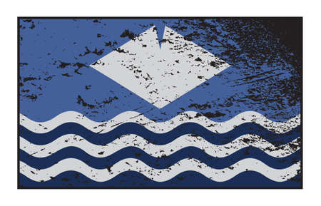 A Grunged Isle of Wight flag design isolated on a white backgroundのイラスト素材