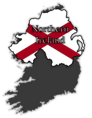 Northern Ireland flag in map isolated on a white backgroundのイラスト素材