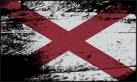 A grunged Alabama state flag designのイラスト素材