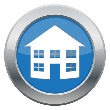 A home icon in blue isolated on a white backgroundのイラスト素材