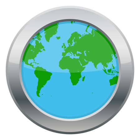 An Earth map icon isolated on a white backgroundのイラスト素材