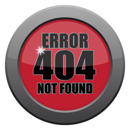 An error 404 not found icon isolated on a white background