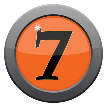 A 7 icon isolated on a white backgroundのイラスト素材